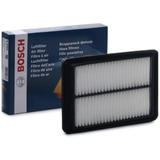 F026400582,S0582,Bosch air filter F026400582 S0582, rectangular automotive engine air filter with pleated paper element and black plastic frame