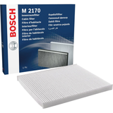 1987432170 - M2170,"Bosch Cabin Air Pollen Filter model 1987432170 (M2170), rectangular automotive air filter with pleated white filtration material and black frame, designed to remove pollen, dust, and other airborne particles from vehicle interiors."