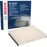 1987435002 - M5002,"Bosch Cabin Air Pollen Filter model 1987435002 (M5002), rectangular automotive air filter with pleated white filtration material and black frame, designed to remove pollen, dust, and other airborne particles from vehicle interiors."