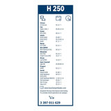 Bosch Conventional Rear Wiper Blade 10" 250mm - (H250)