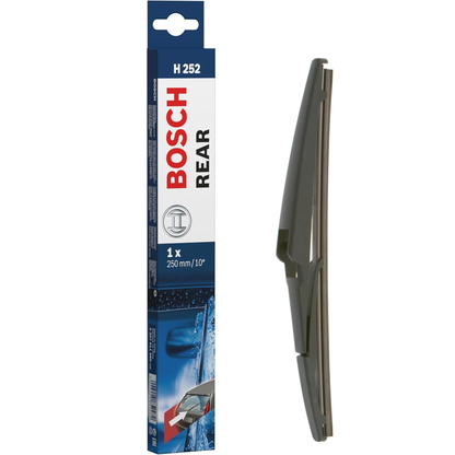 Bosch conventional rear wiper blade, 10-inch (250mm), replacement rear windshield wiper for vehicles, model H252.