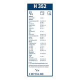 Bosch Conventional Rear Wiper Blade 14" (350mm) - H352