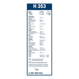 Bosch Conventional Rear Wiper Blade 14" (350mm) - H353