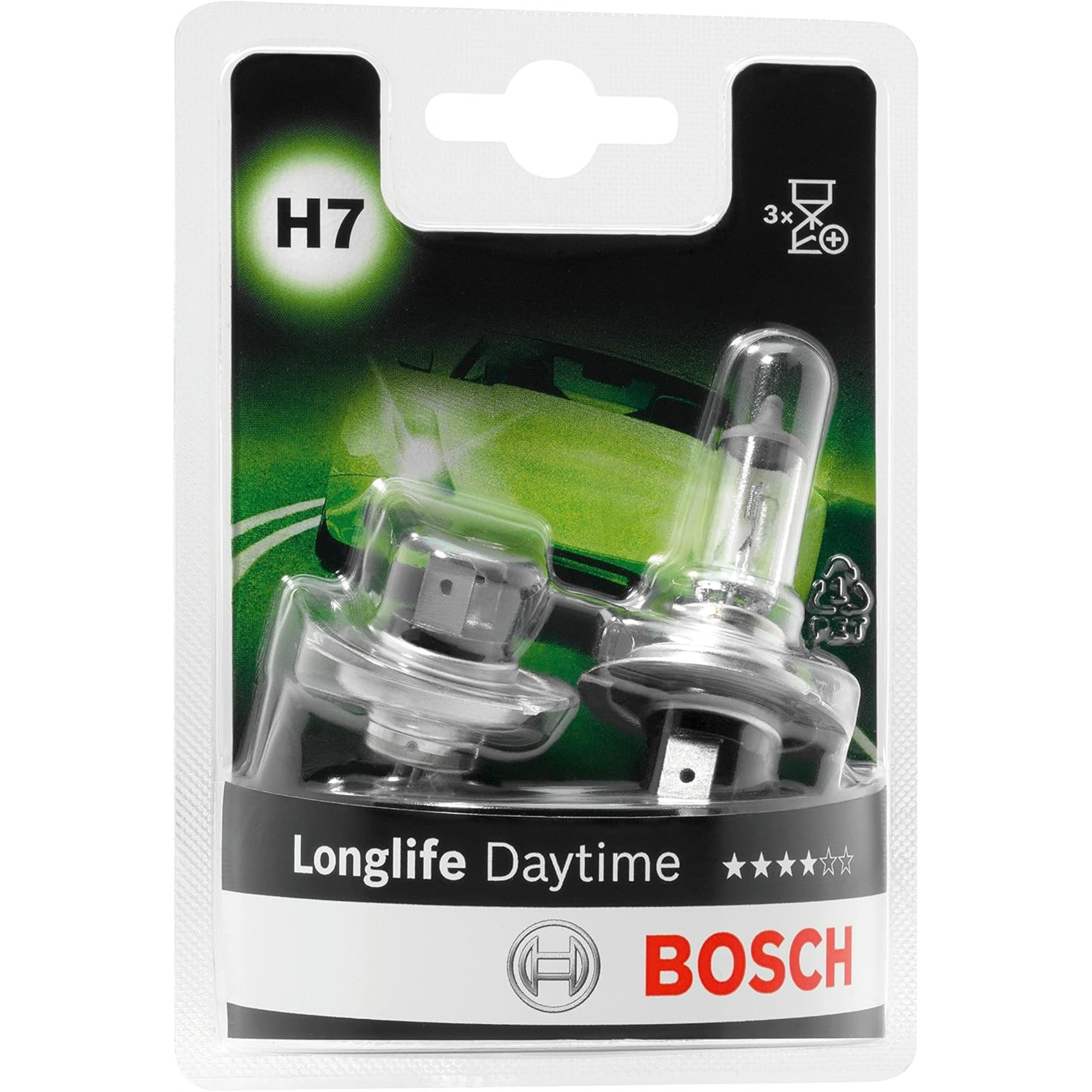 Bosch H7 (499) 12V 55W Longlife Daytime Headlight Bulbs (Twin Pack)