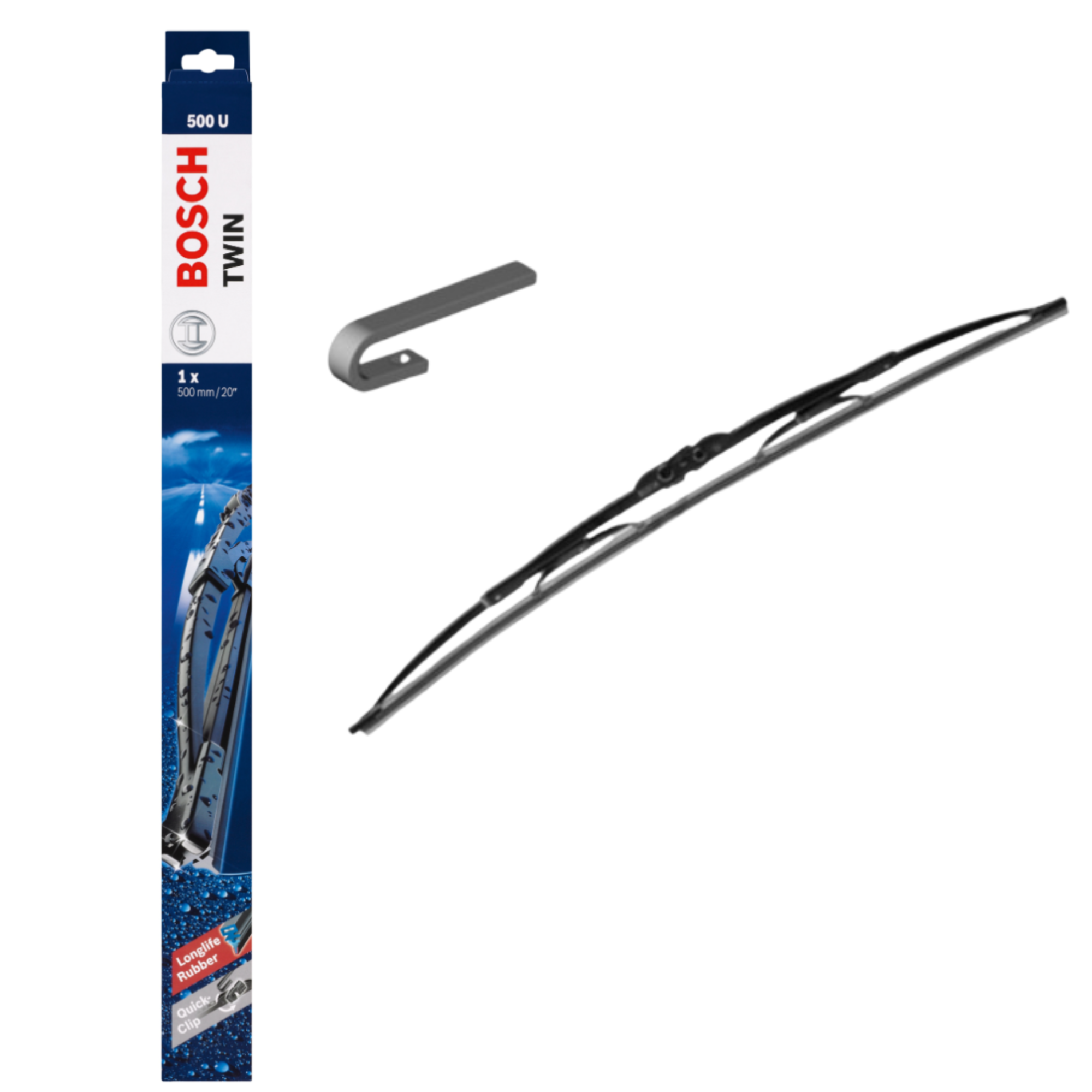 Bosch Super Plus Conventional Wiper Blade 22 inch (550mm), model SP22, black, designed for front windshield of cars