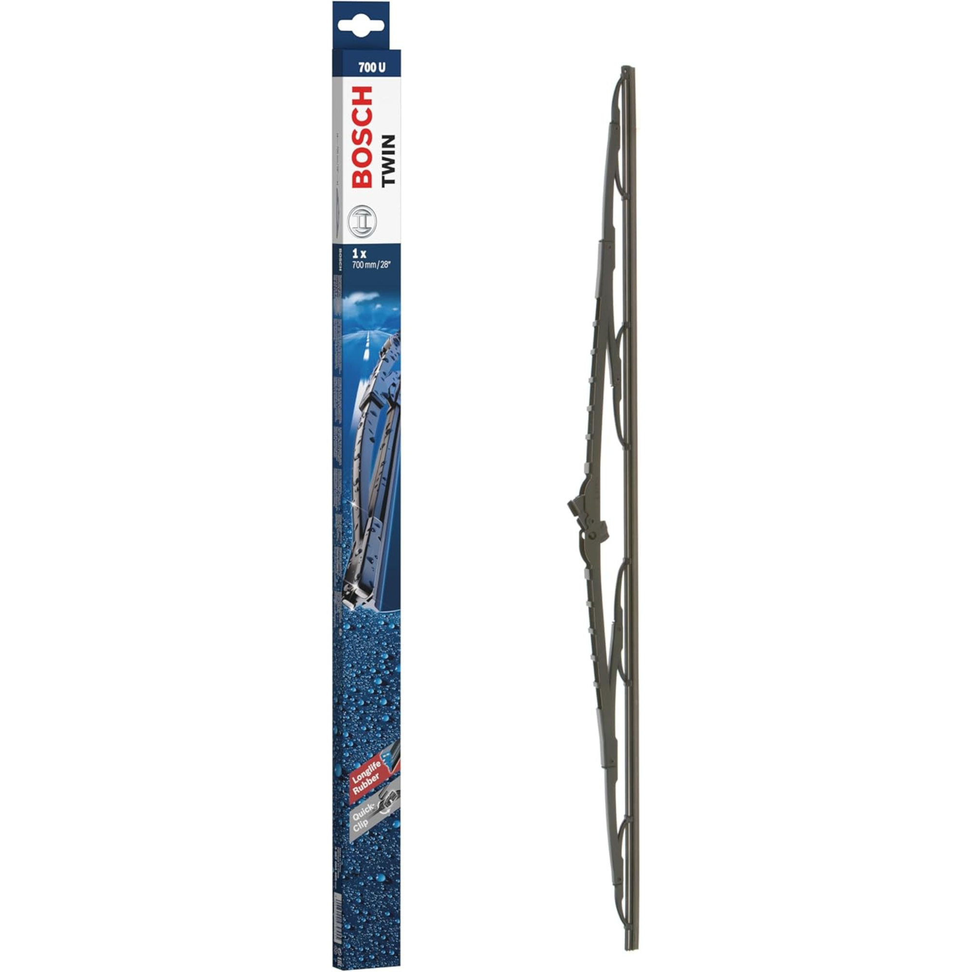 Bosch Super Plus conventional windshield wiper blade, 28-inch (700mm), durable metal frame car wiper blade, model SP28