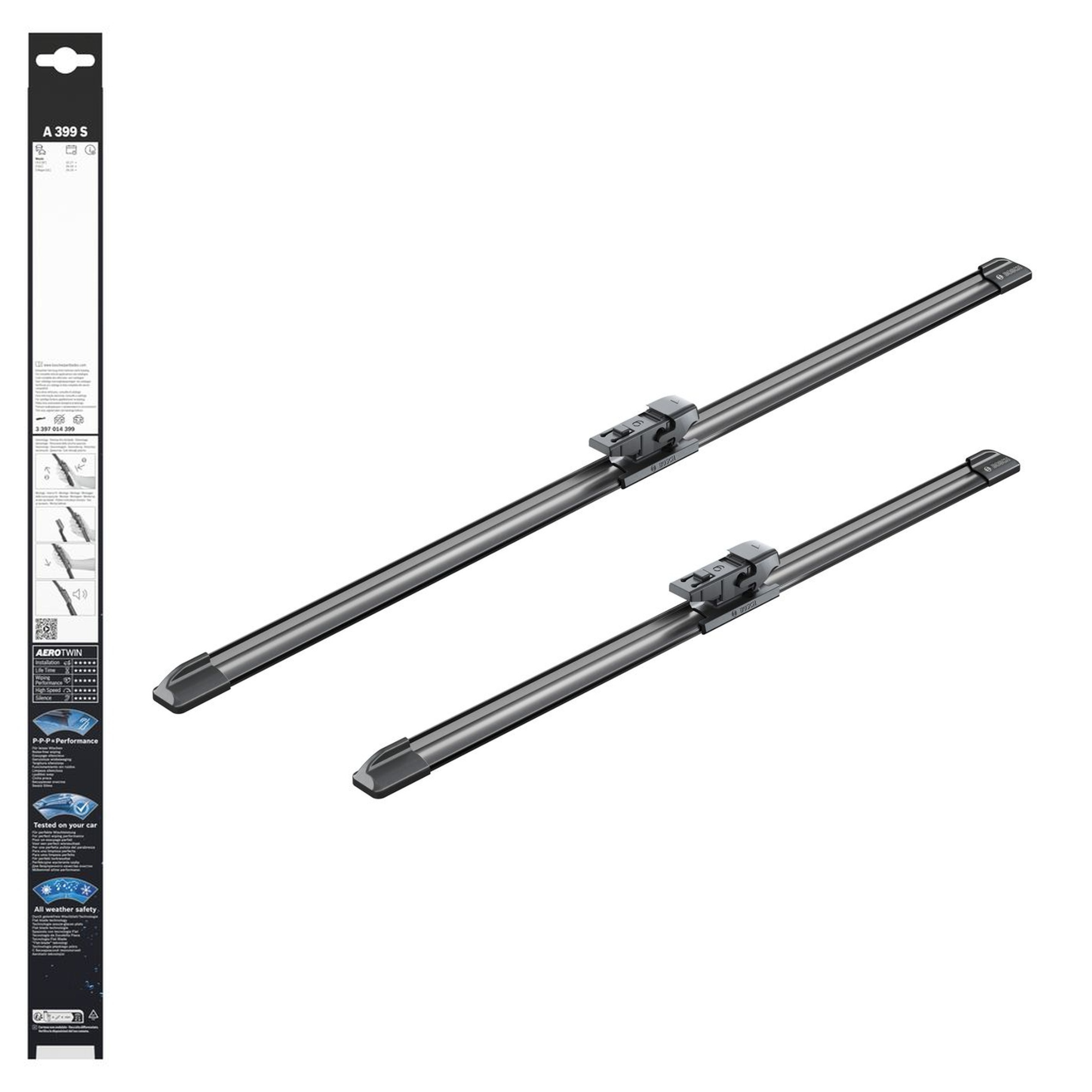 Bosch Aerotwin Flat Wiper Blade Set 24" (600mm) & 18" (450mm) - A399S