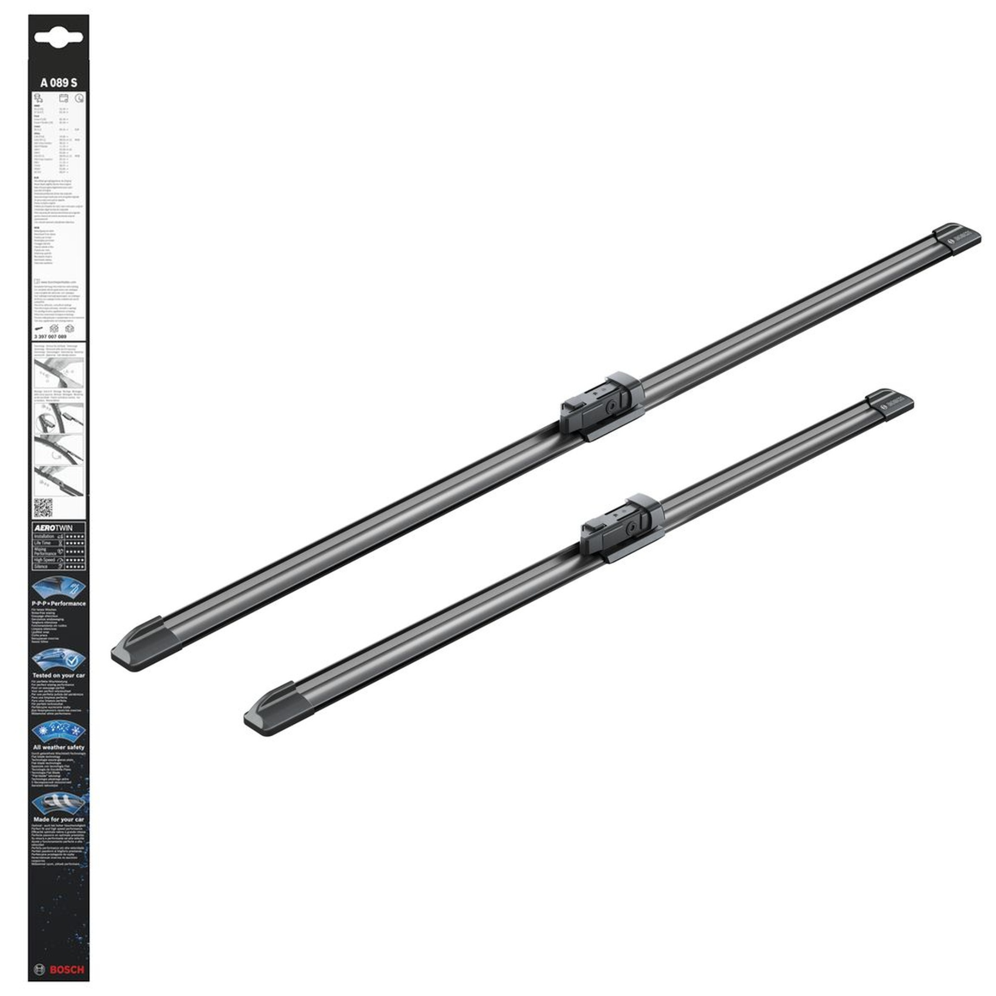 Bosch Aerotwin Flat Wiper Blade Set 26" (650mm) & 20" (500mm) - A089S