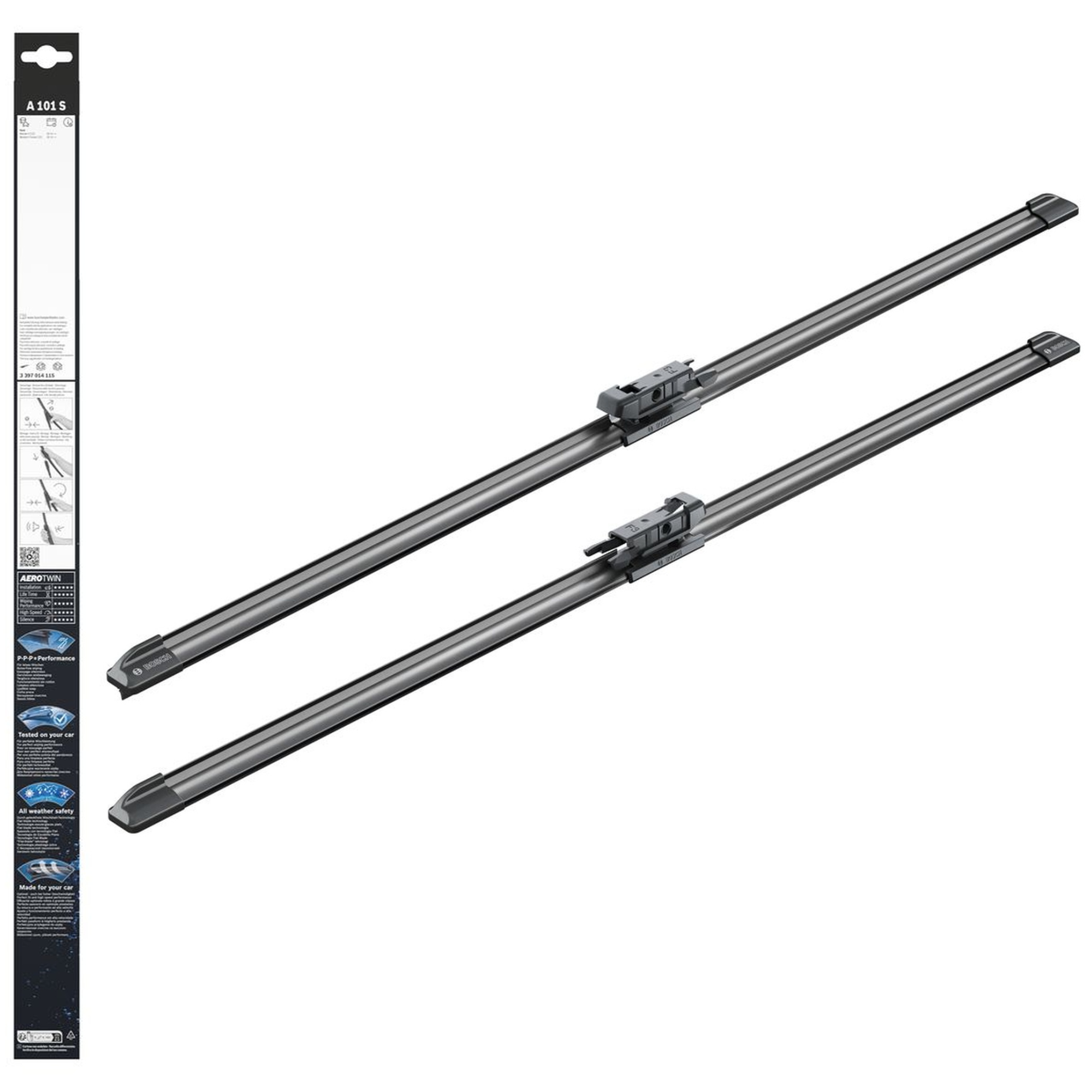 Bosch Aerotwin Flat Wiper Blade Set 27" (680mm) & 27" (680mm) - A101S