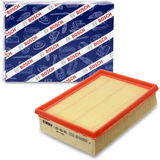 1457433004,S3004,Bosch air filter 1457433004 S3004, rectangular automotive engine air filter with pleated paper element and black plastic frame