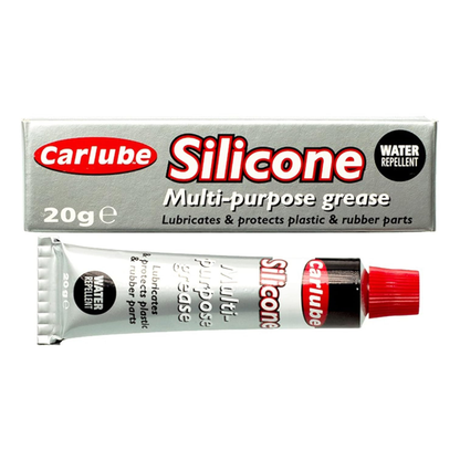 20g tube of multi-purpose silicone grease for lubrication and protection of rubber, metal, and plastic parts.