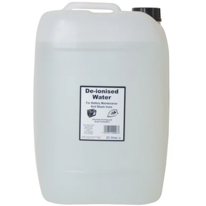 De-ionised water 25L, for batteries, cooling systems, and automotive maintenance.