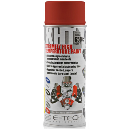 E-TECH XHT Aerosol Paint Red Rated to 350°C (662°F) 400ml 