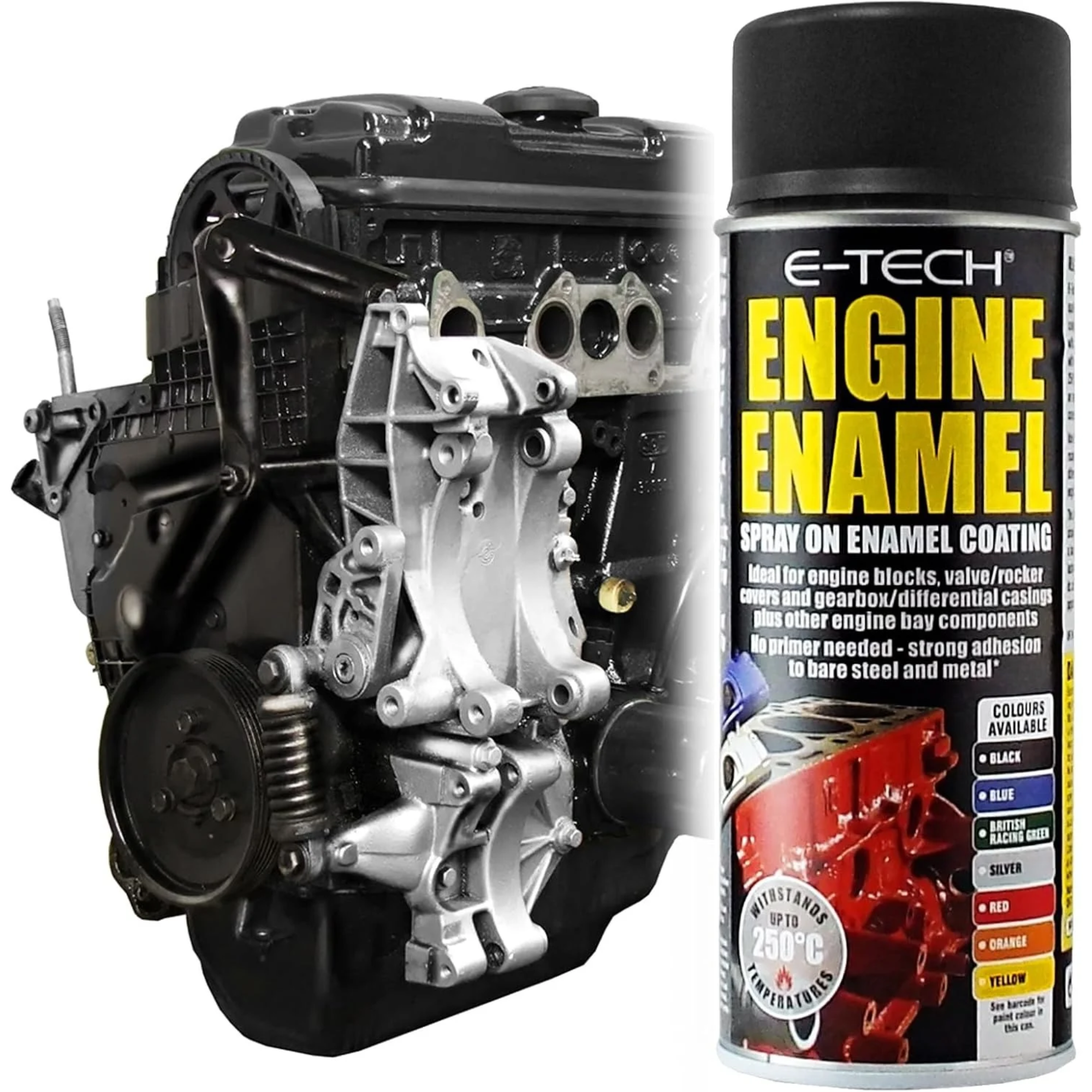 E-Tech Engine Enamel Spray Coating - Black 400ml