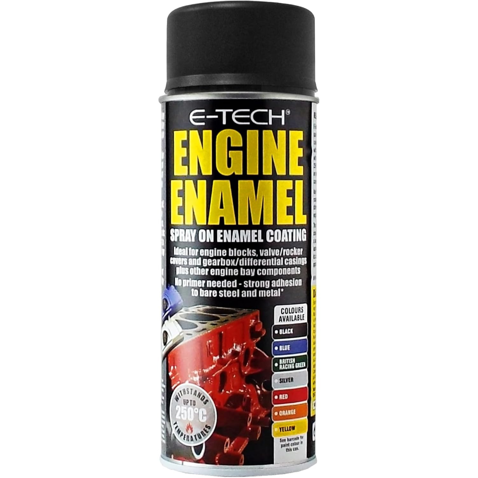 E-Tech Engine Enamel Spray Coating - Black 400ml