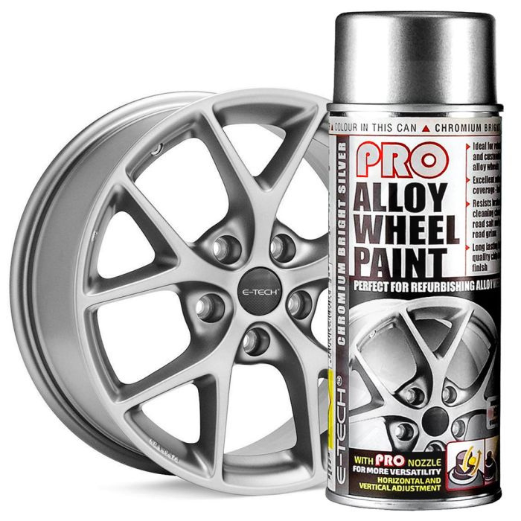 E-Tech Pro Alloy Wheel Silver Spray Paint 400ml