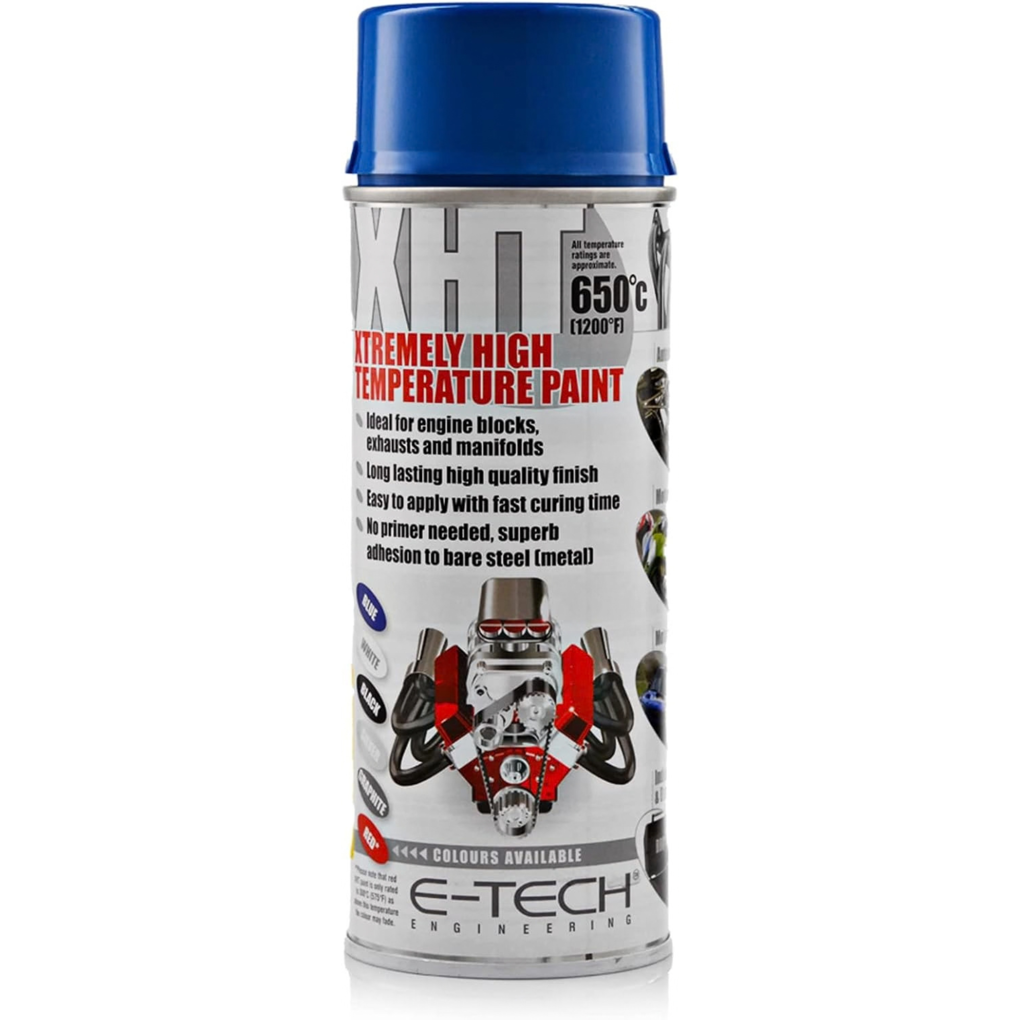 E-Tech XHT Exhaust Extremely High Temperature Paint - Blue 400ml