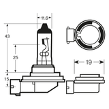 H11 12V 55W Halogen Headlight Bulb