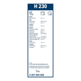Bosch Conventional Rear Wiper Blade 9" (230mm) - H230