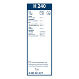 Bosch Conventional Rear Wiper Blade 9" (240mm) - H240