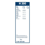 Bosch Conventional Rear Wiper Blade 12" (300mm) - H300