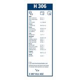 Bosch Super Plus Plastic Design Blade Rear 12" (300mm) - H306