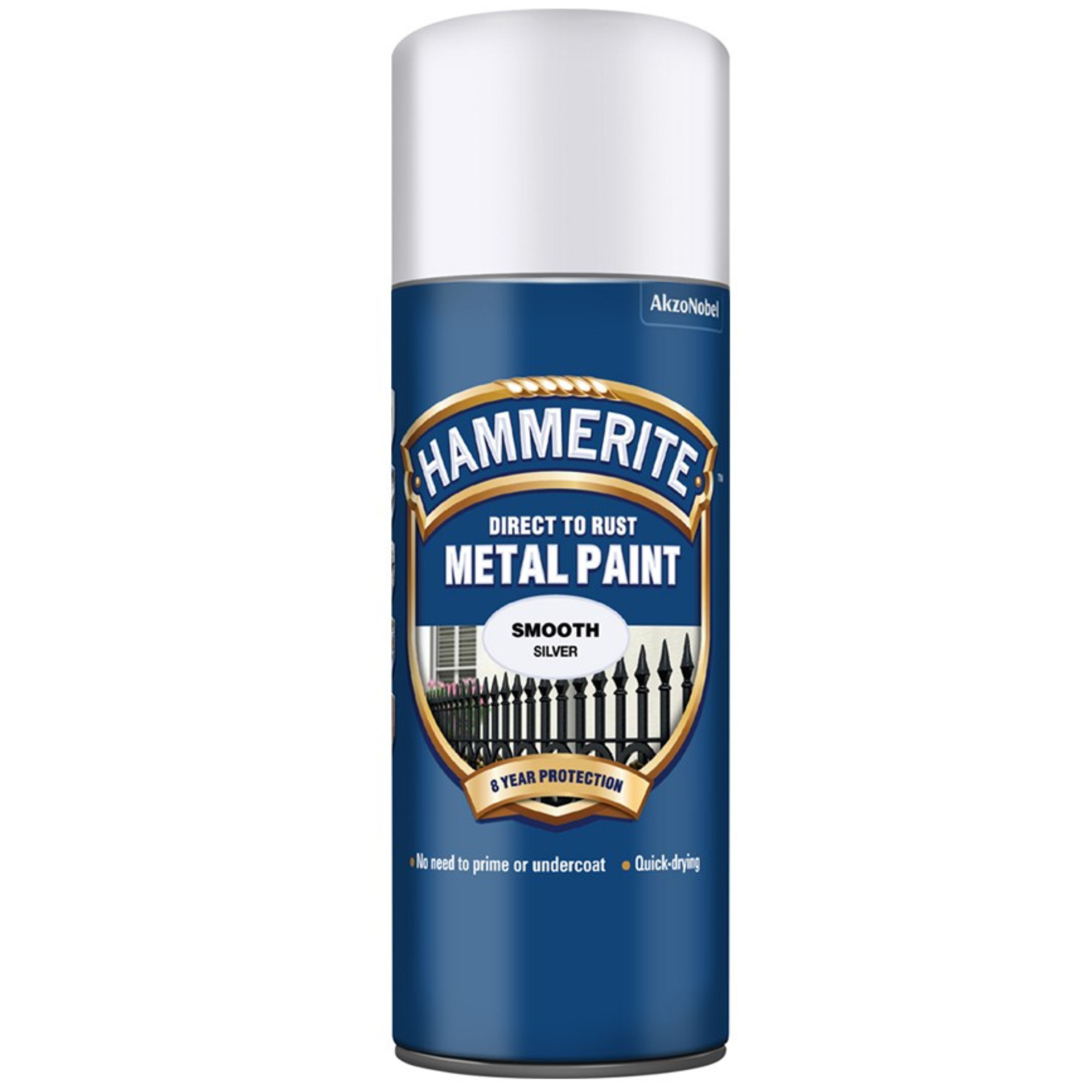 Hammerite Direct To Rust Metal Paint Smooth Silver Aero 400ml