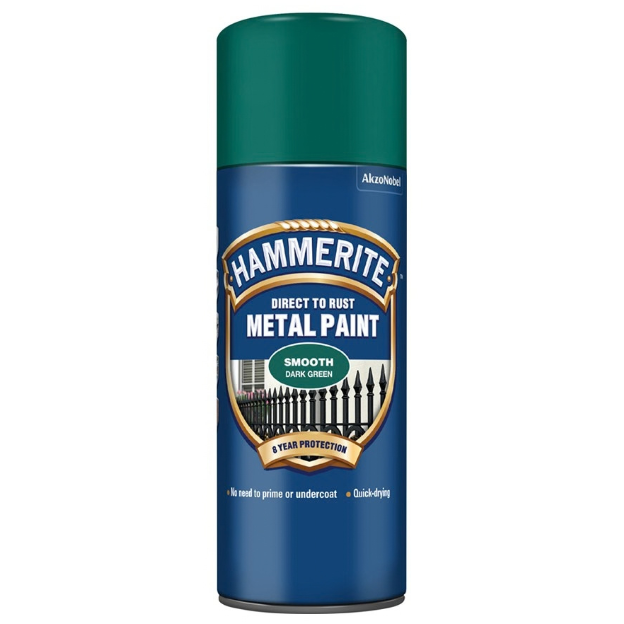 Hammerite Direct To Rust Smooth Metal Spray Paint Dark Green 400ml