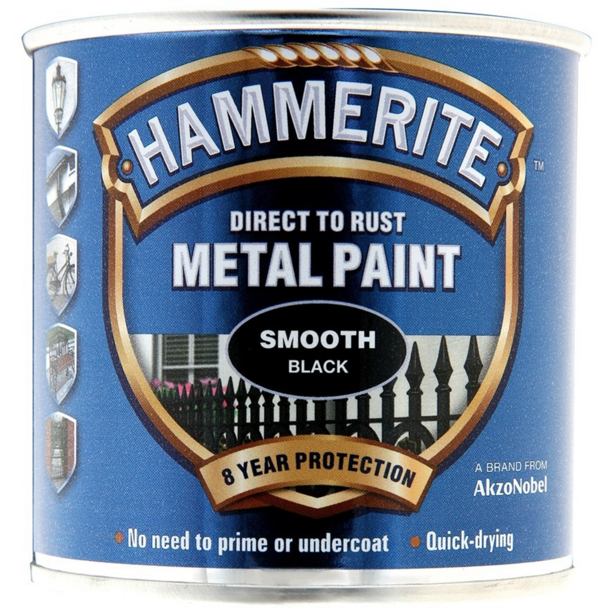 Hammerite Direct to Rust Metal Paint Smooth Black 250ml