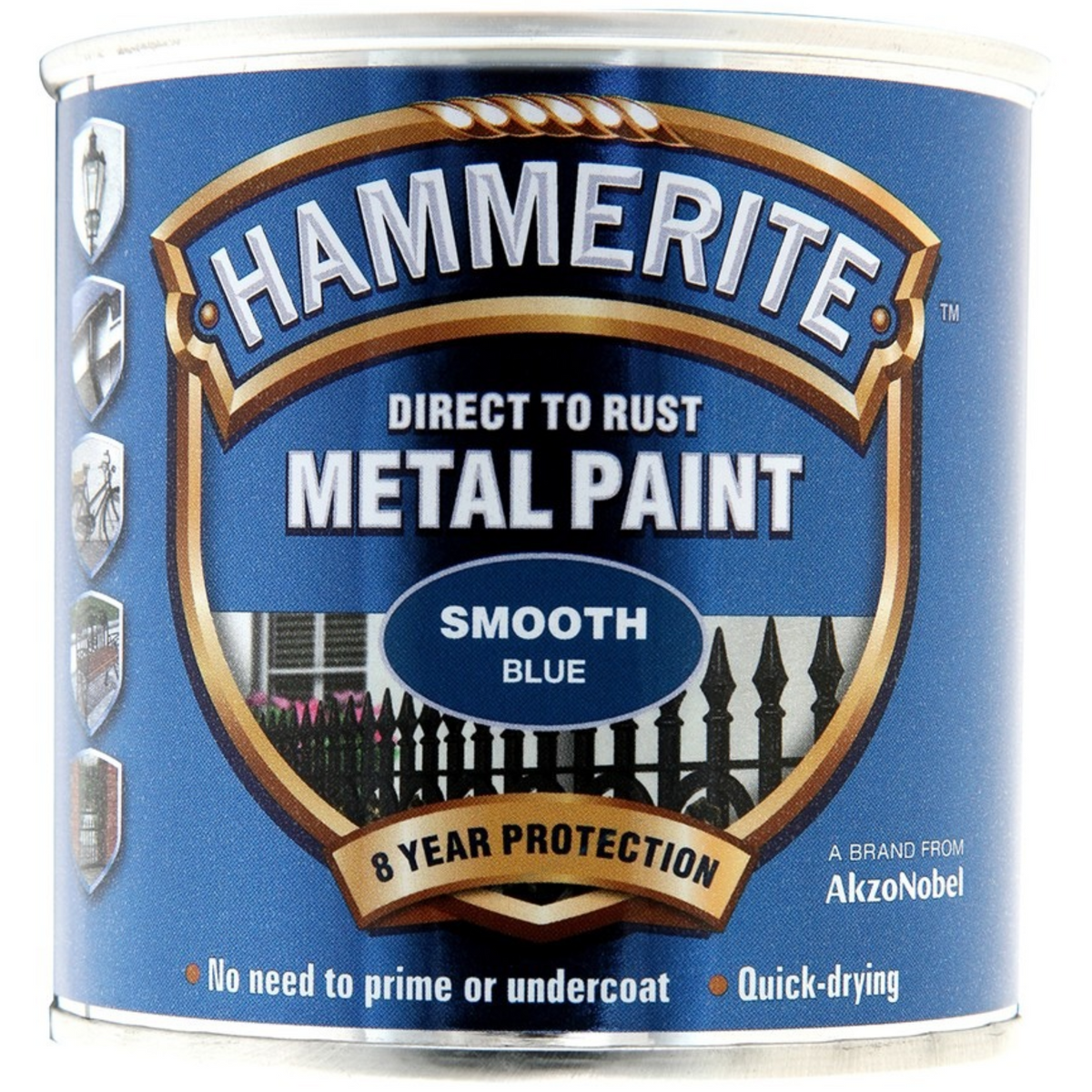Hammerite Direct to Rust Metal Paint Smooth Blue 250ml