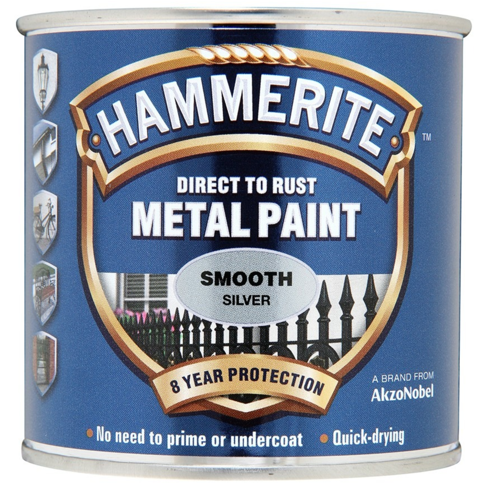 Hammerite Direct to Rust Metal Paint Smooth Silver 250ml