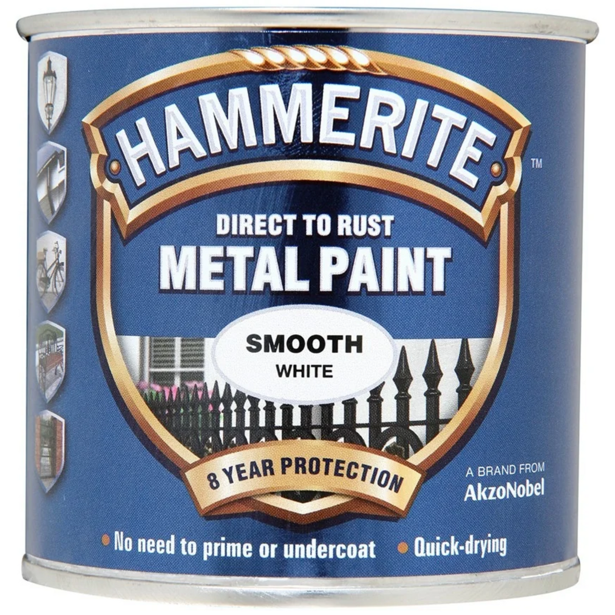 Hammerite Direct to Rust Metal Paint Smooth White 250ml