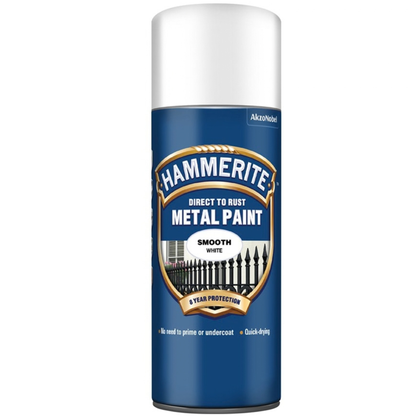 Hammerite Direct to Rust Metal Paint Smooth White Aero 400ml