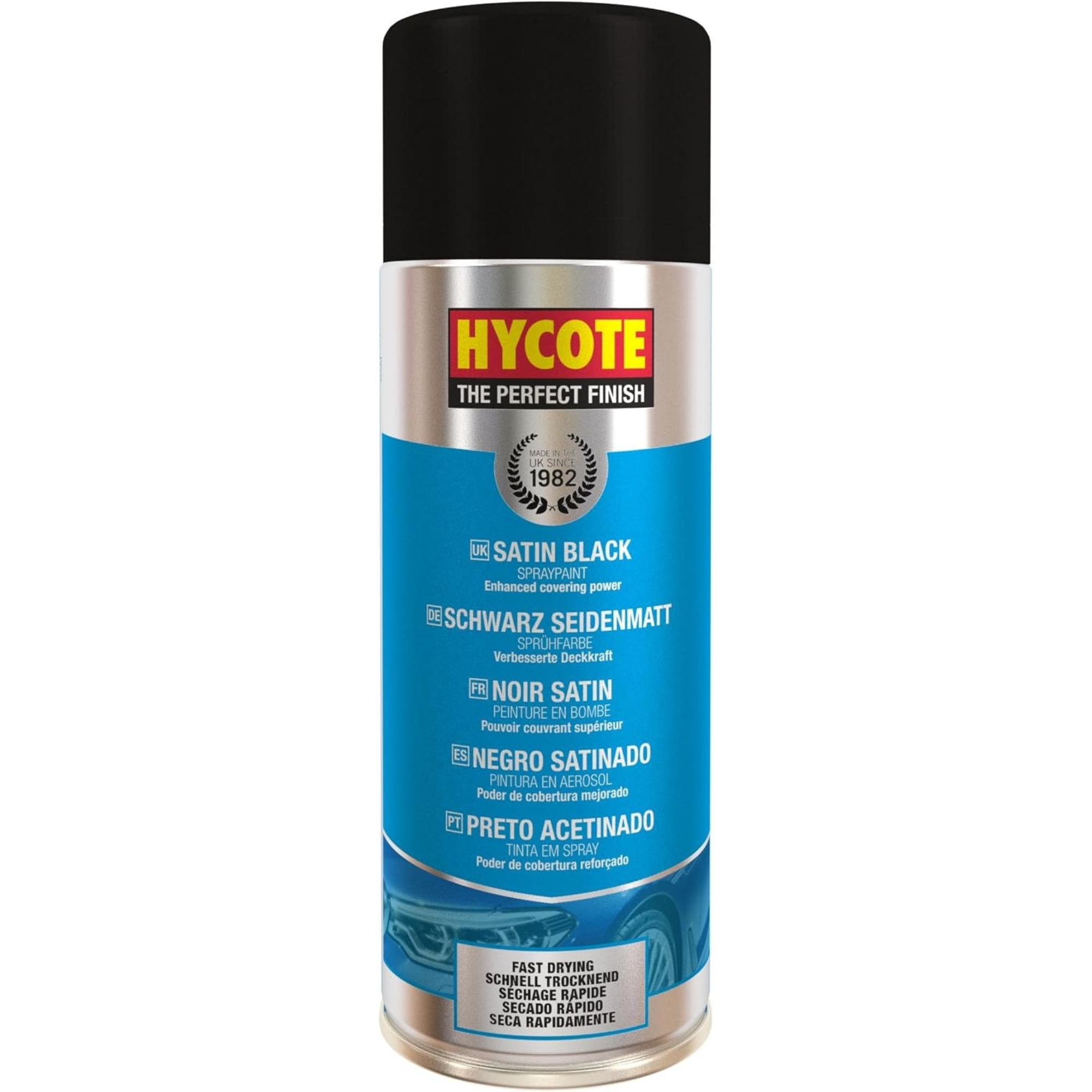 Hycote Satin Black Aerosol Spray Paint 400ml