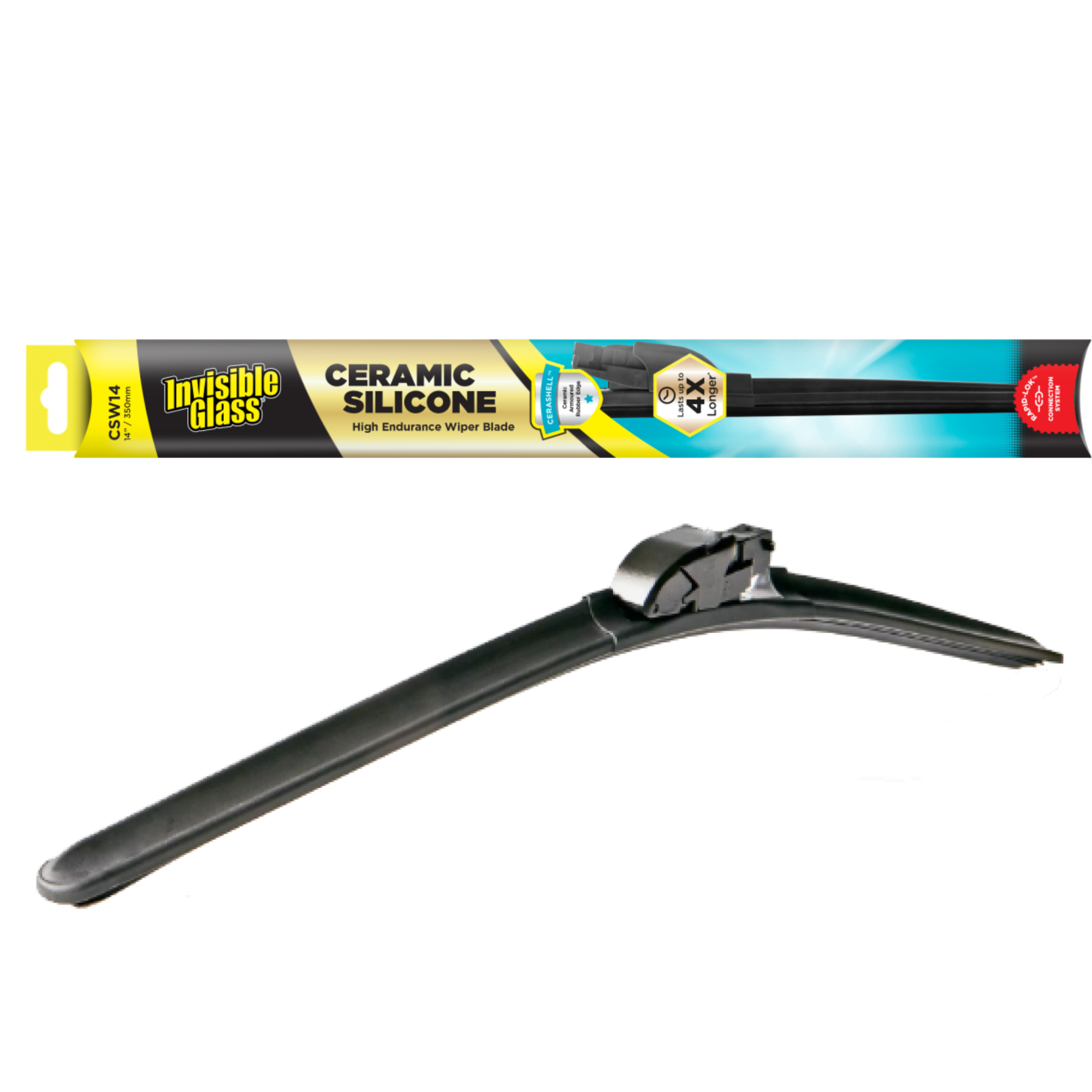 nvisible Glass Ceramic Wiper Blade, 14-inch (350 mm) windshield wiper blade designed for streak-free cleaning and durable all-weather performance