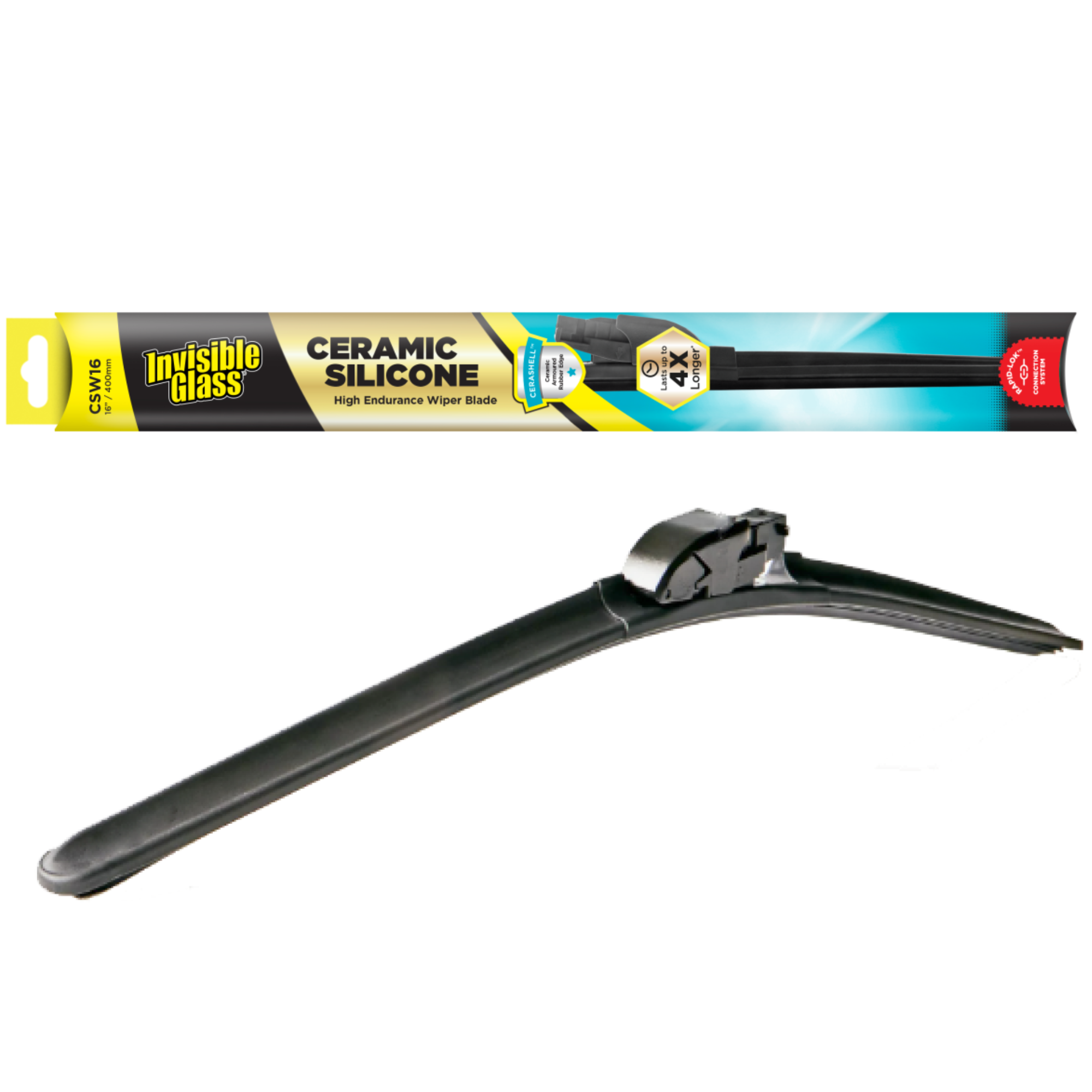 Invisible Glass Ceramic Wiper Blade, 16-inch (400 mm) windshield wiper blade designed for smooth, streak-free glass cleaning and reliable performance in all weather conditions