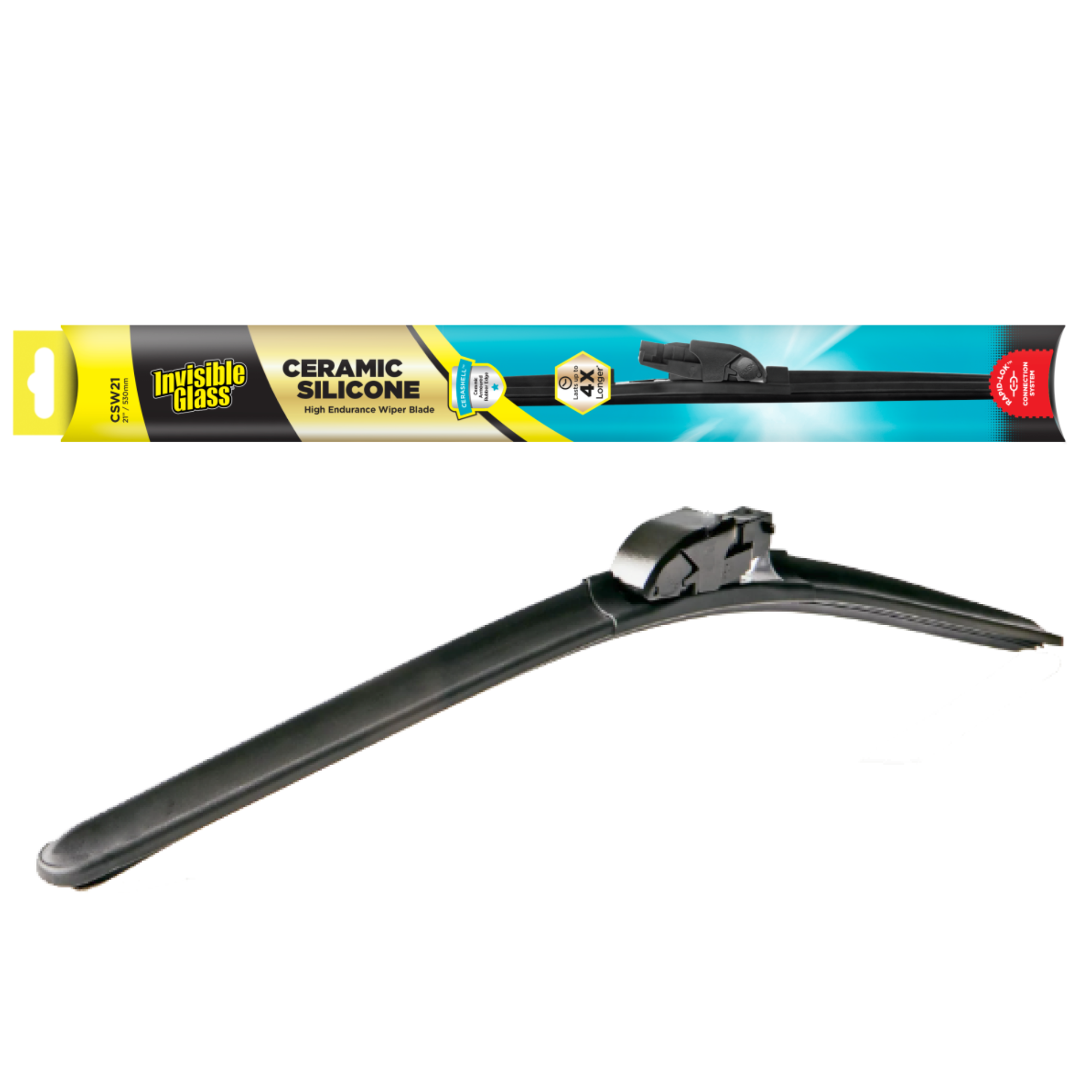 Invisible Glass Ceramic Wiper Blade, 21-inch (525 mm) windshield wiper blade designed for smooth, streak-free wiping and dependable visibility in all weather conditions.