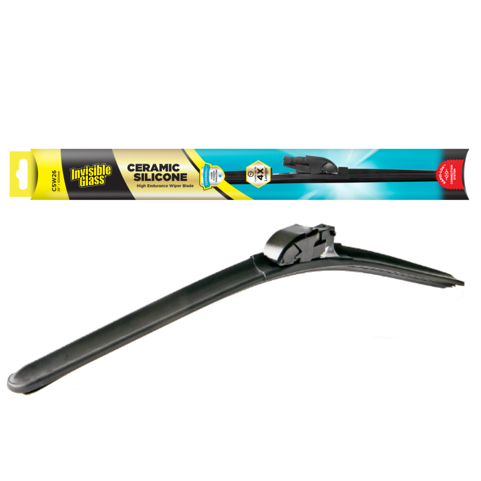 Invisible Glass Ceramic Wiper Blade, 26-inch (650 mm) windshield wiper blade designed for smooth, streak-free windshield cleaning and reliable all-weather performance