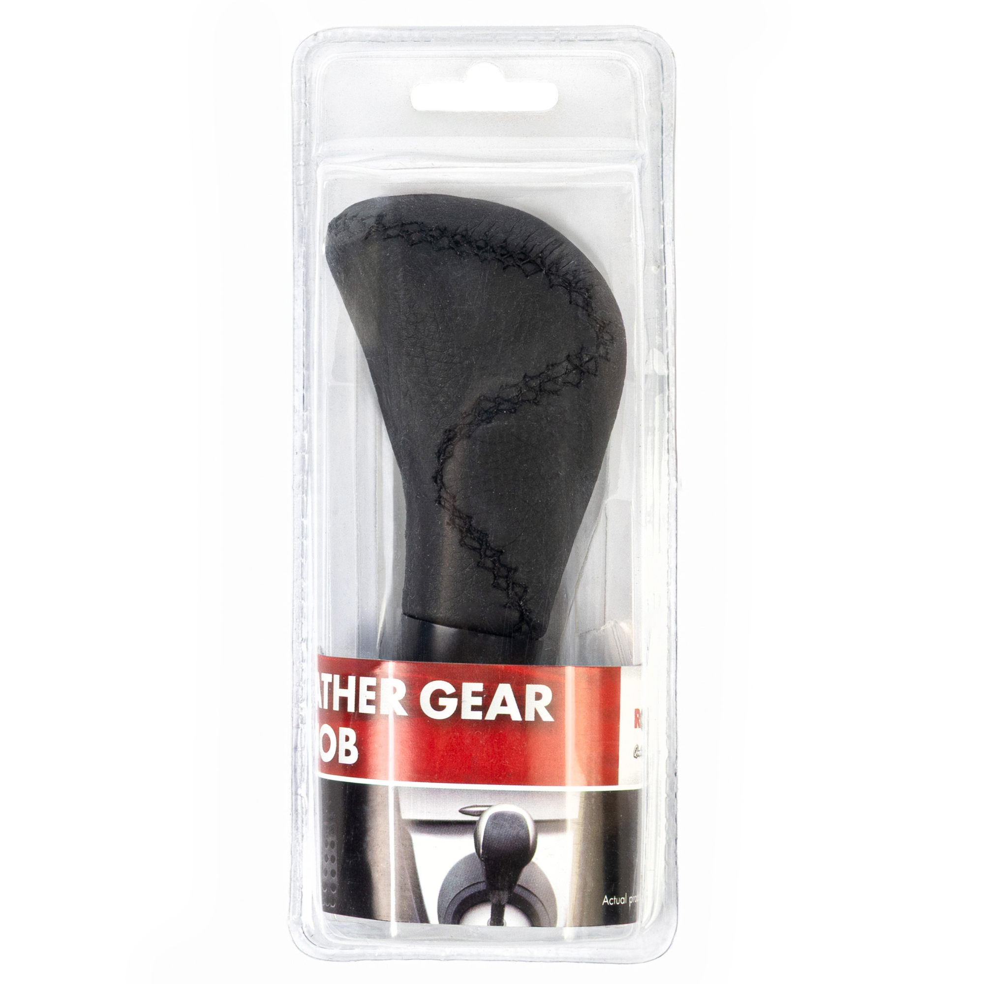 Black leather gear knob, Roadster, ergonomic design, car interior accessory.