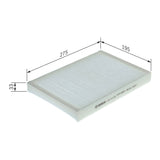 Bosch Cabin Air Pollen Filter 1987432205 - M2205