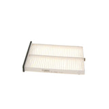 1987435019 - M5019,"Bosch Cabin Air Pollen Filter model 1987435019 (M5019), rectangular automotive air filter with pleated white filtration material and black frame, designed to remove pollen, dust, and other airborne particles from vehicle interiors."