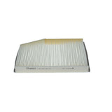 1987435028 - M5028,"Bosch Cabin Air Pollen Filter model 1987435028 (M5028), rectangular automotive air filter with pleated white filtration material and black frame, designed to remove pollen, dust, and other airborne particles from vehicle interiors."