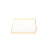 1987435097 - M5097,"Bosch Cabin Air Pollen Filter model 1987435097 (M5097), rectangular automotive air filter with pleated white filtration material and black frame, designed to remove pollen, dust, and other airborne particles from vehicle interiors."