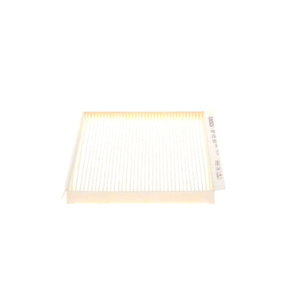 1987435097 - M5097,"Bosch Cabin Air Pollen Filter model 1987435097 (M5097), rectangular automotive air filter with pleated white filtration material and black frame, designed to remove pollen, dust, and other airborne particles from vehicle interiors."