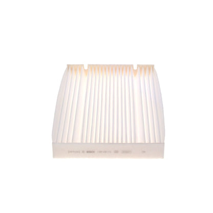 1987435082 - M5082,"Bosch Cabin Air Pollen Filter model 1987435082 (M5082), rectangular automotive air filter with pleated white filtration material and black frame, designed to remove pollen, dust, and other airborne particles from vehicle interiors."