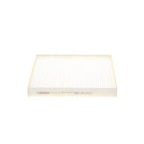 1987435135 - M5135,"Bosch Cabin Air Pollen Filter model 1987435135 (M5135), rectangular automotive air filter with pleated white filtration material and black frame, designed to remove pollen, dust, and other airborne particles from vehicle interiors."