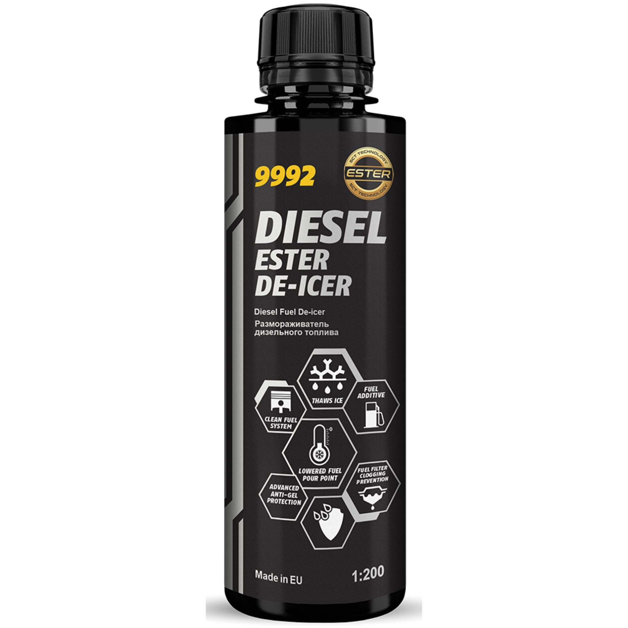MANNOL Diesel Ester De-Icer 250 ml bottle, used to prevent diesel fuel from freezing and improve cold-weather engine performance.