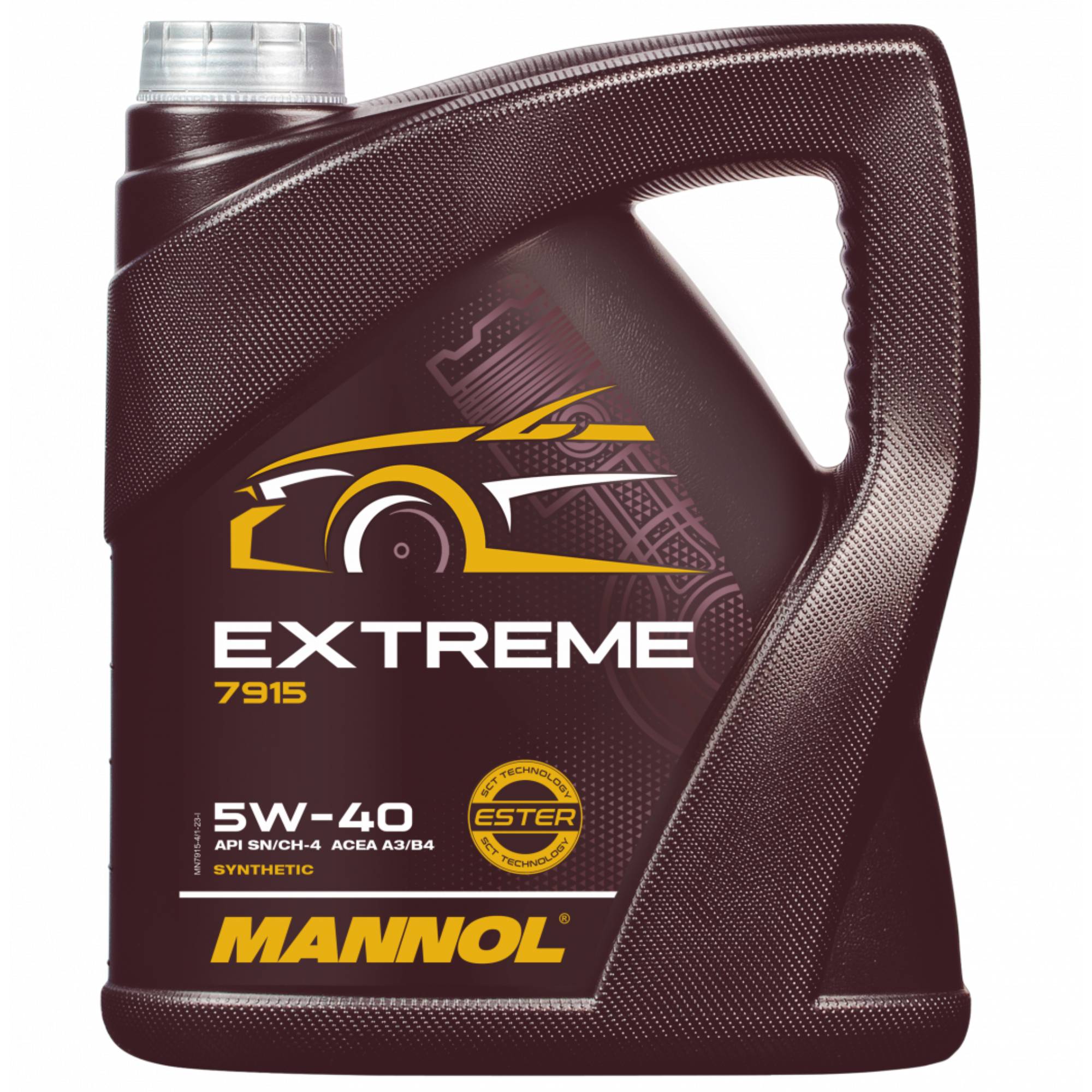 MANNOL Extreme motor oil 5-litre container with black plastic bottle and yellow label, designed for high-performance engine protection