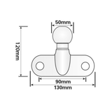 Maypole Heavy Duty 50mm Towball Silver E Approved MP500B