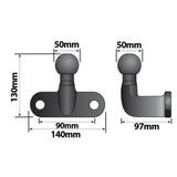 Maypole High Reach 50mm Towball Black  E Approved MP5005B